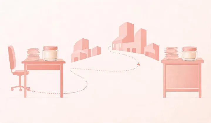 Illustration of a written retinol cream sourcing route, not a street map
