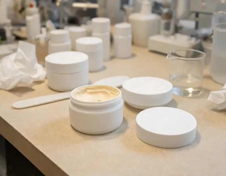 gentle retinol cream on a cosmetics bench, illustration only